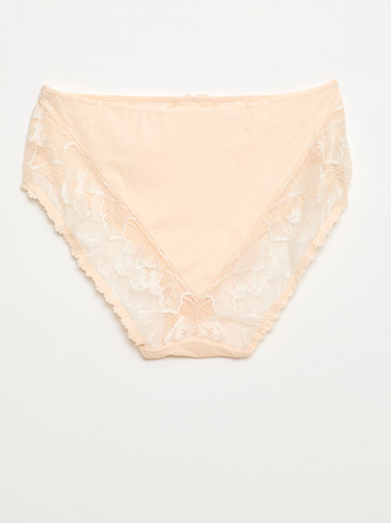 Cuecas em renda - 'Wolf lingerie' ROSA - Kiabi