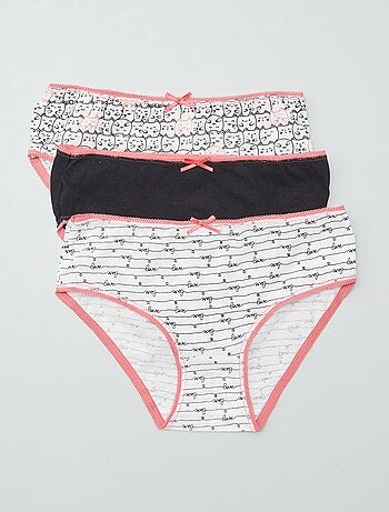 Cuecas estampadas em algodão - lote de 3