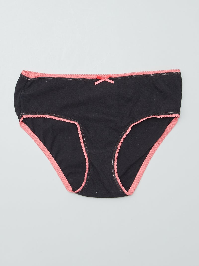Cuecas estampadas em algodão - lote de 3 PRETO - Kiabi