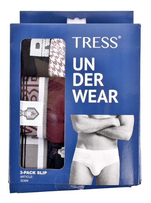 Cuecas Homem TRESS Algodão - Pack de 3 - Kiabi Cuecas Homem TRESS Algodão - Pack de 3 - Kiabi