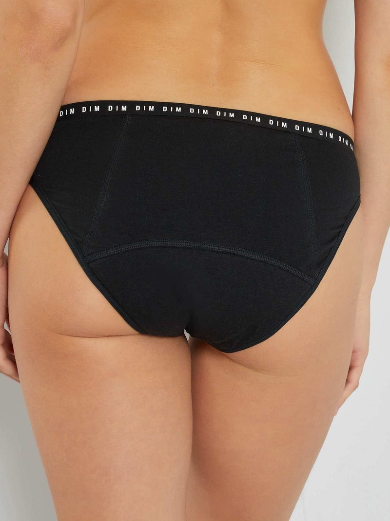 Cuecas menstruais para fluxo médio 'DIM' Protect Preto - Kiabi
