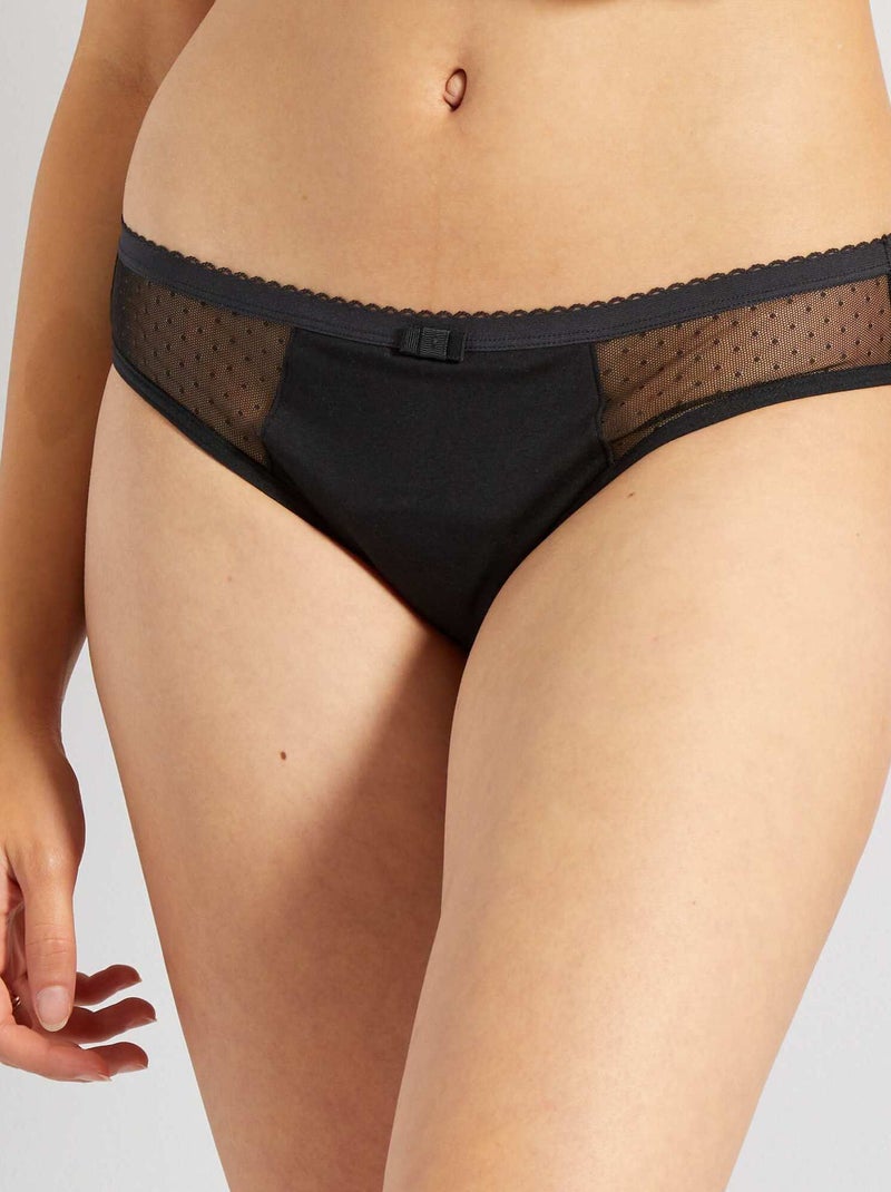 Cuecas menstruais para fluxo médio 'DIM' Protect Preto - Kiabi