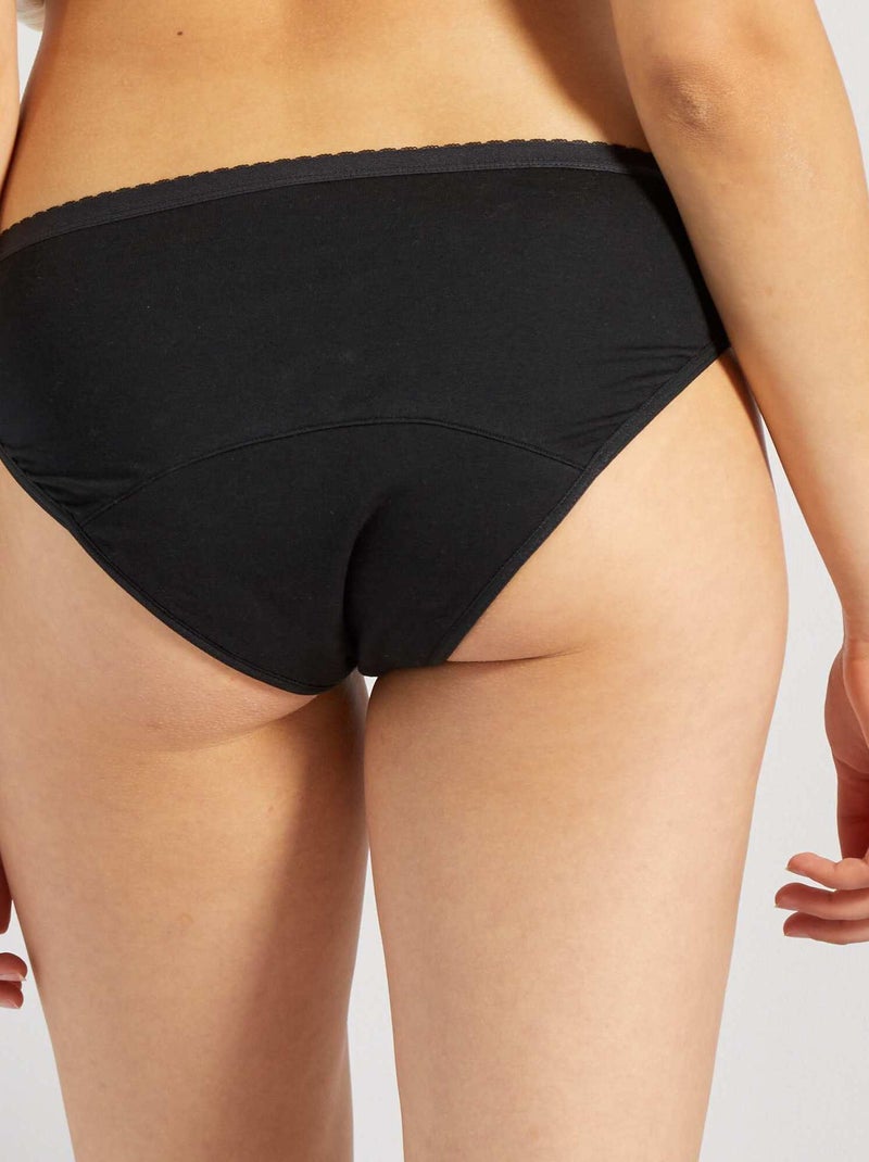 Cuecas menstruais para fluxo médio 'DIM' Protect Preto - Kiabi