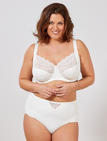 Lingerie tamanhos grandes - Cuecas microfibra em relevo - Kiabi
