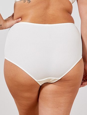 Lingerie tamanhos grandes - Cuecas microfibra em relevo - Kiabi