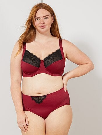 Lingerie tamanhos grandes - Cuecas microfibra em relevo - Kiabi