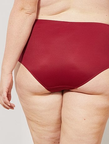 Lingerie tamanhos grandes - Cuecas microfibra em relevo - Kiabi