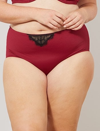 Lingerie tamanhos grandes - Cuecas microfibra em relevo - Kiabi
