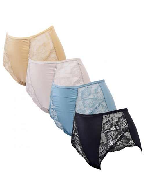 Cuecas Microfibra TRESS Renda - Pack de 4 - Kiabi Cuecas Microfibra TRESS Renda - Pack de 4 - Kiabi