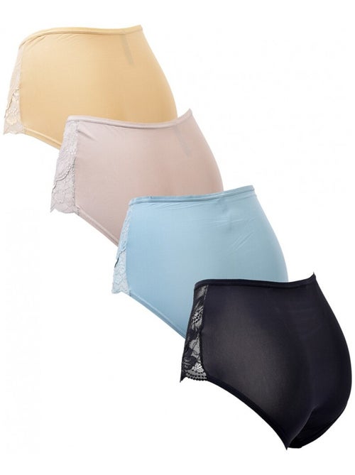 Cuecas Microfibra TRESS Renda - Pack de 4 - Kiabi Cuecas Microfibra TRESS Renda - Pack de 4 - Kiabi