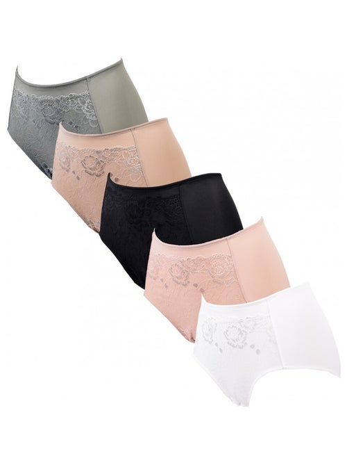 Cuecas Microfibra TRESS Renda - Pack de 5 - Kiabi