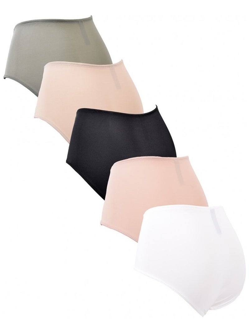 Cuecas Microfibra TRESS Renda - Pack de 5 Cinza-bege Branco - Kiabi