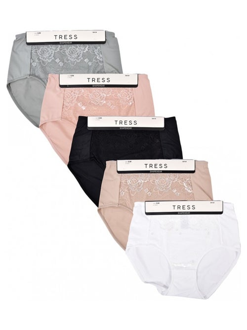 Cuecas Microfibra TRESS Renda - Pack de 5 - Kiabi