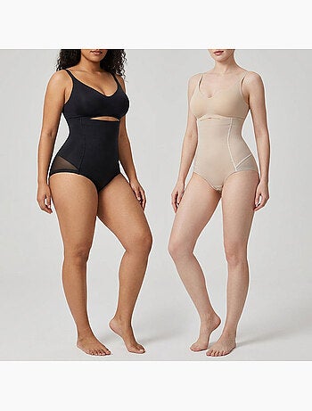 Cuecas Modeladoras Mulher Cintura Alta Pack 2 OZABI Preto Carne