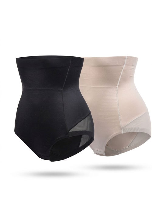Cuecas Modeladoras Mulher Cintura Alta Pack 2 OZABI Preto Carne - Kiabi Cuecas Modeladoras Mulher Cintura Alta Pack 2 OZABI Preto Carne - Kiabi