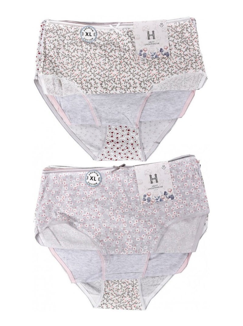 Cuecas Mulher Conforto Máximo Renda - Pack de 6 Branco Bege Cinza - Kiabi