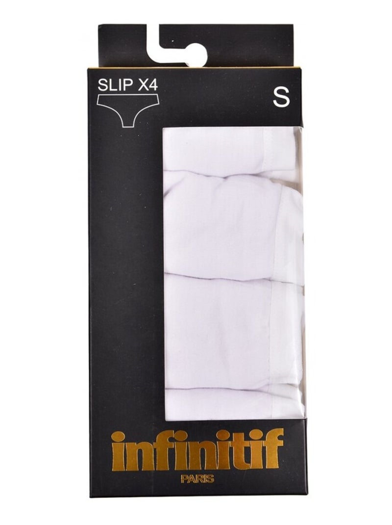 Cuecas Mulher INFINITIF - Pack de 4 Branco - Kiabi