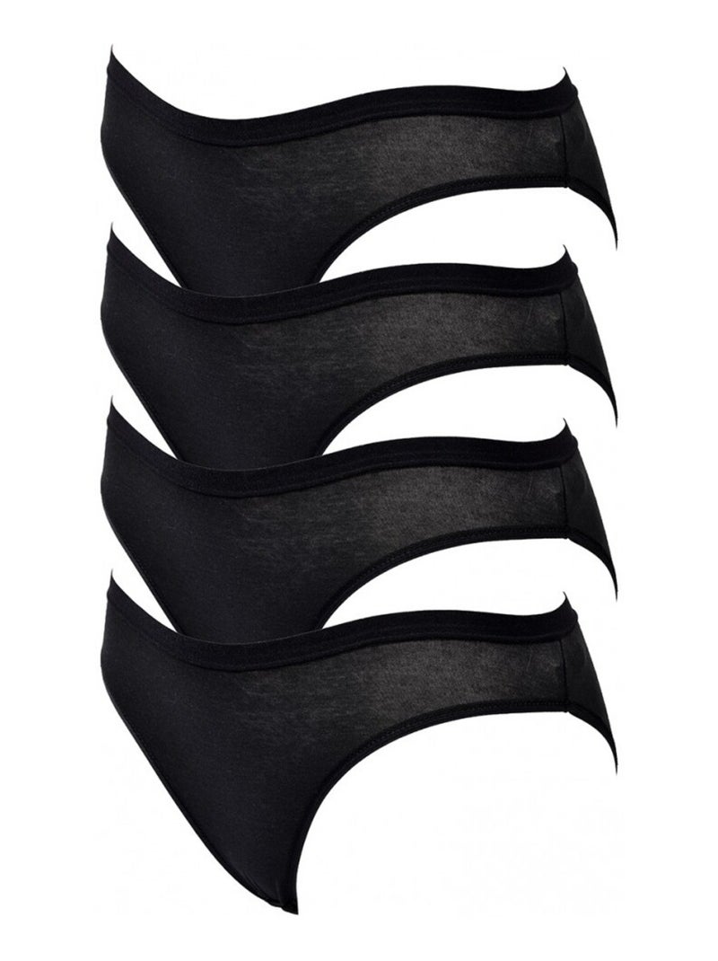 Cuecas Mulher INFINITIF - Pack de 4 Preto - Kiabi