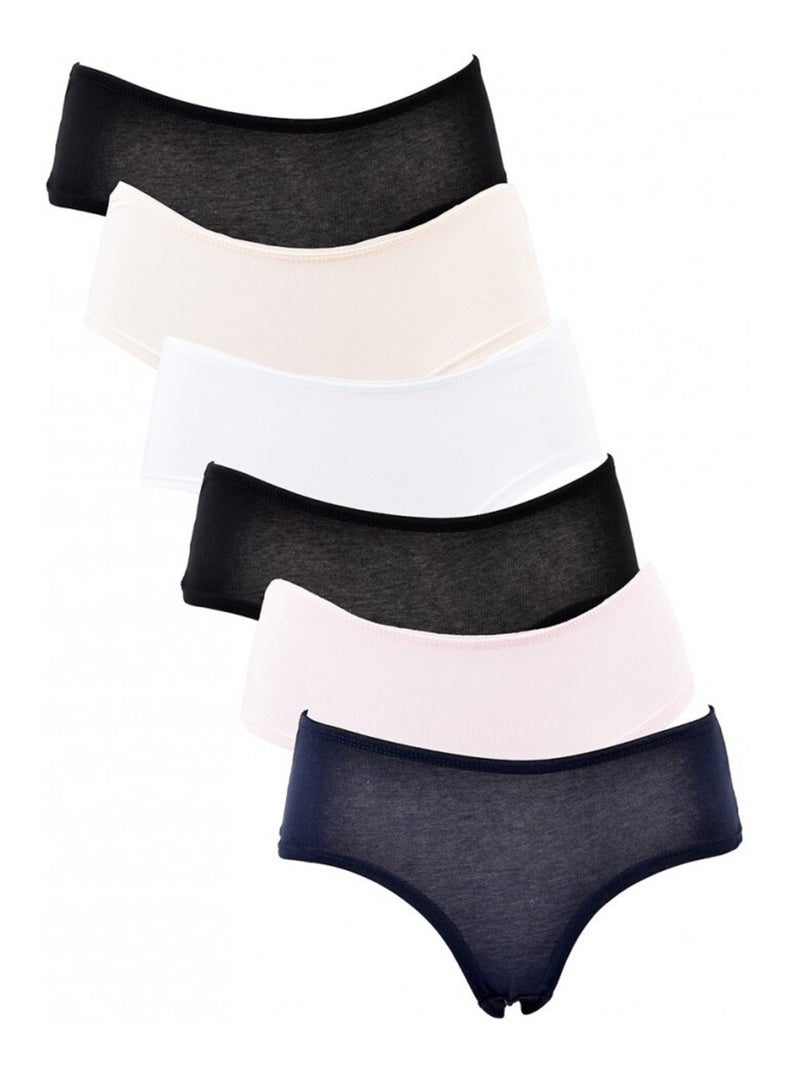 Cuecas Mulher INFINITIF - Pack de 6 Preto Multicolorido Preto - Kiabi