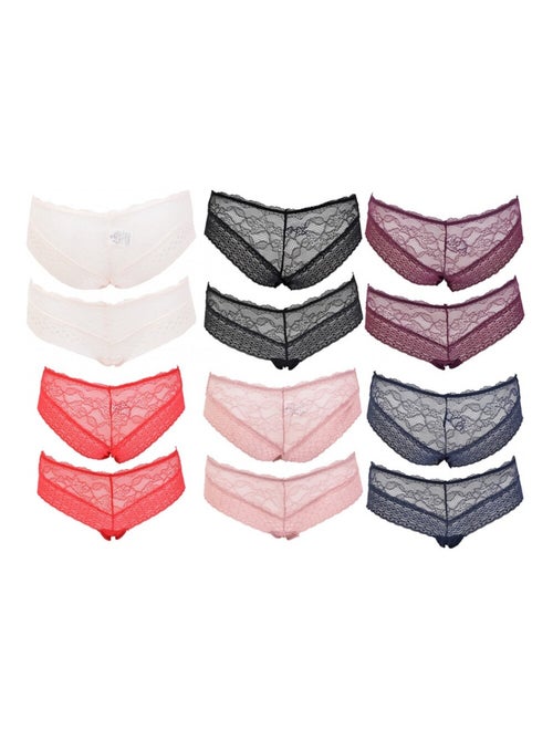 Cuecas Mulher INFINITIF com Renda - Pack de 6 - Kiabi Cuecas Mulher INFINITIF com Renda - Pack de 6 - Kiabi