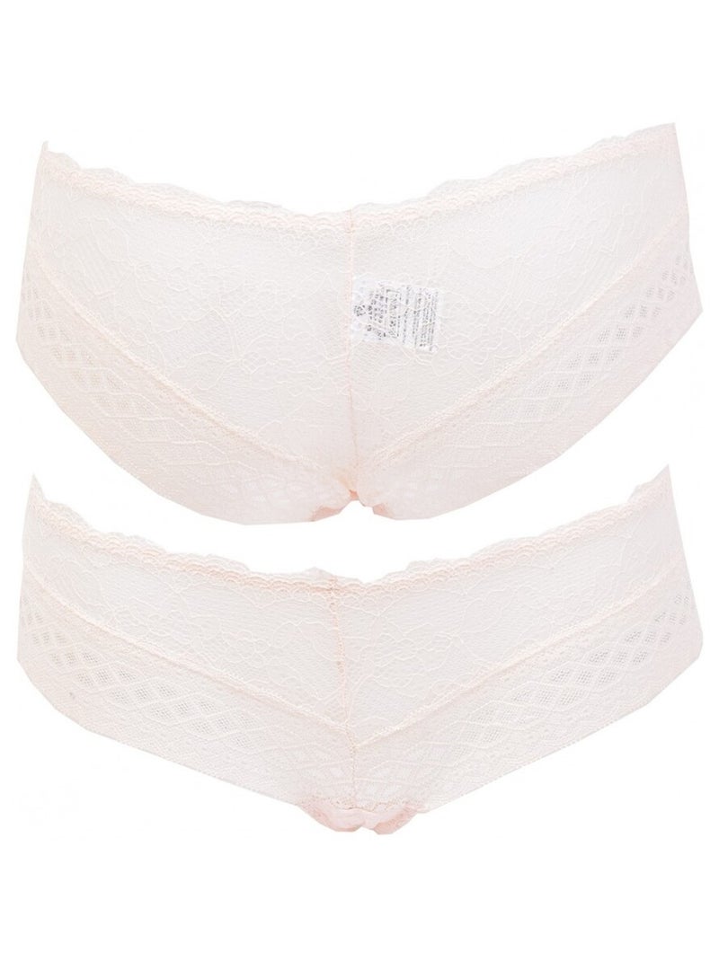 Cuecas Mulher INFINITIF com Renda - Pack de 6 Branco Multicolor Preto - Kiabi