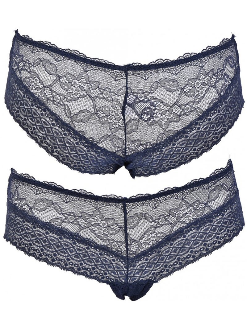 Cuecas Mulher INFINITIF com Renda - Pack de 6 Branco Multicolor Preto - Kiabi