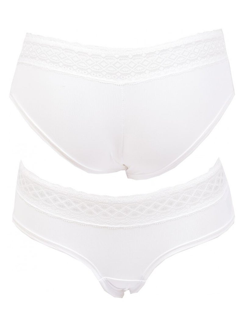 Cuecas Mulher INFINITIF com Renda - Pack de 6 Preto Branco Cinza - Kiabi