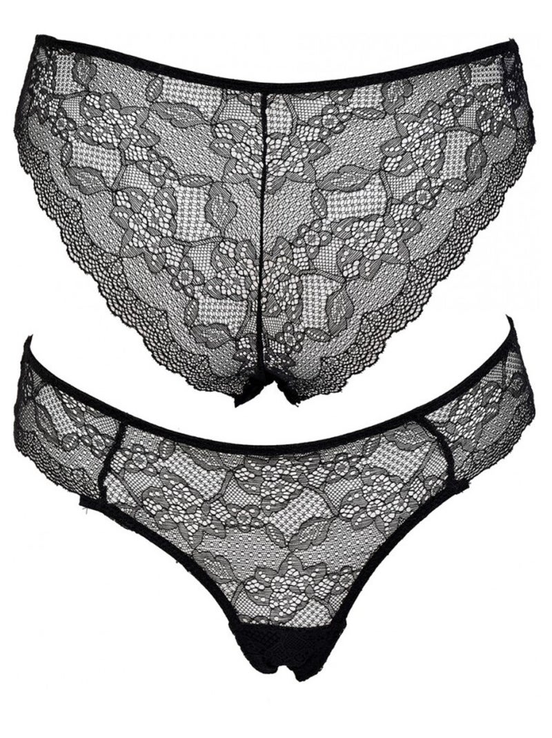 Cuecas Mulher INFINITIF com Renda - Pack de 6 Preto Multicolorido Branco - Kiabi