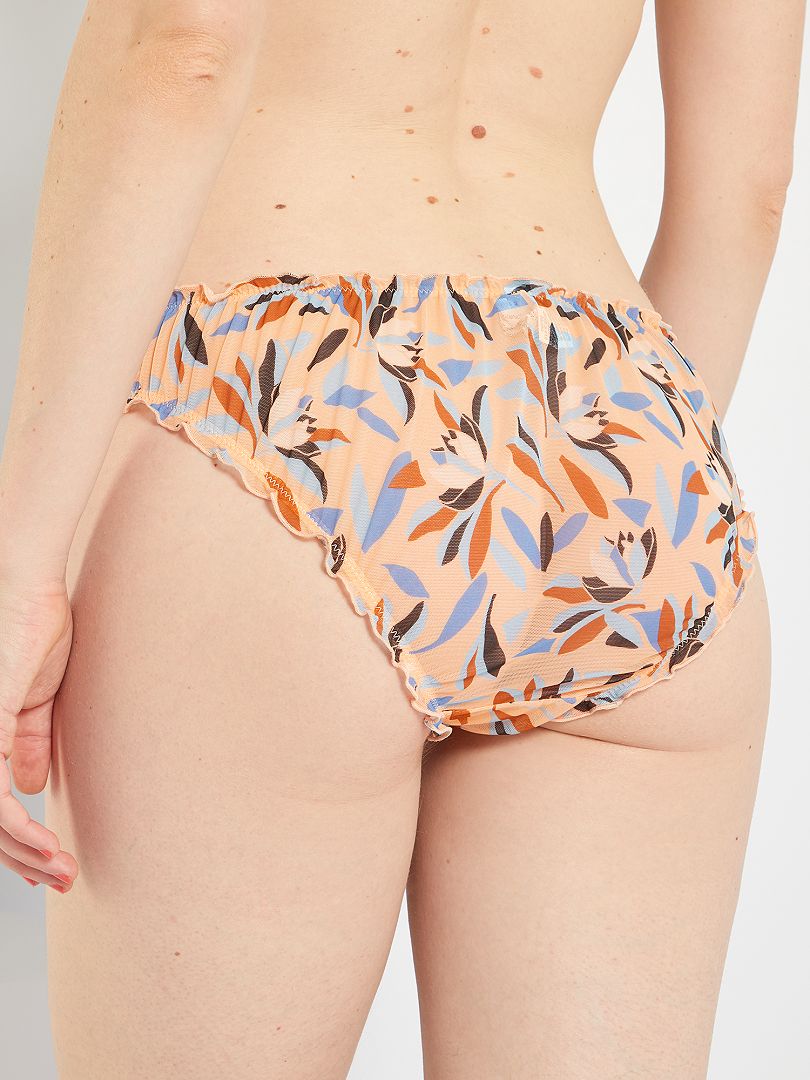 Cuecas para mulher bloomer em tule estampado LARANJA - Kiabi