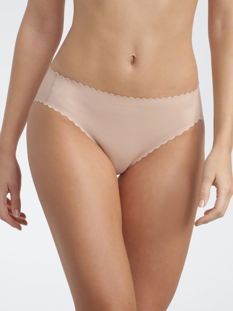 Cuecas para mulher com acabamento em espiguilha 'Dim body touch' Bege - Kiabi