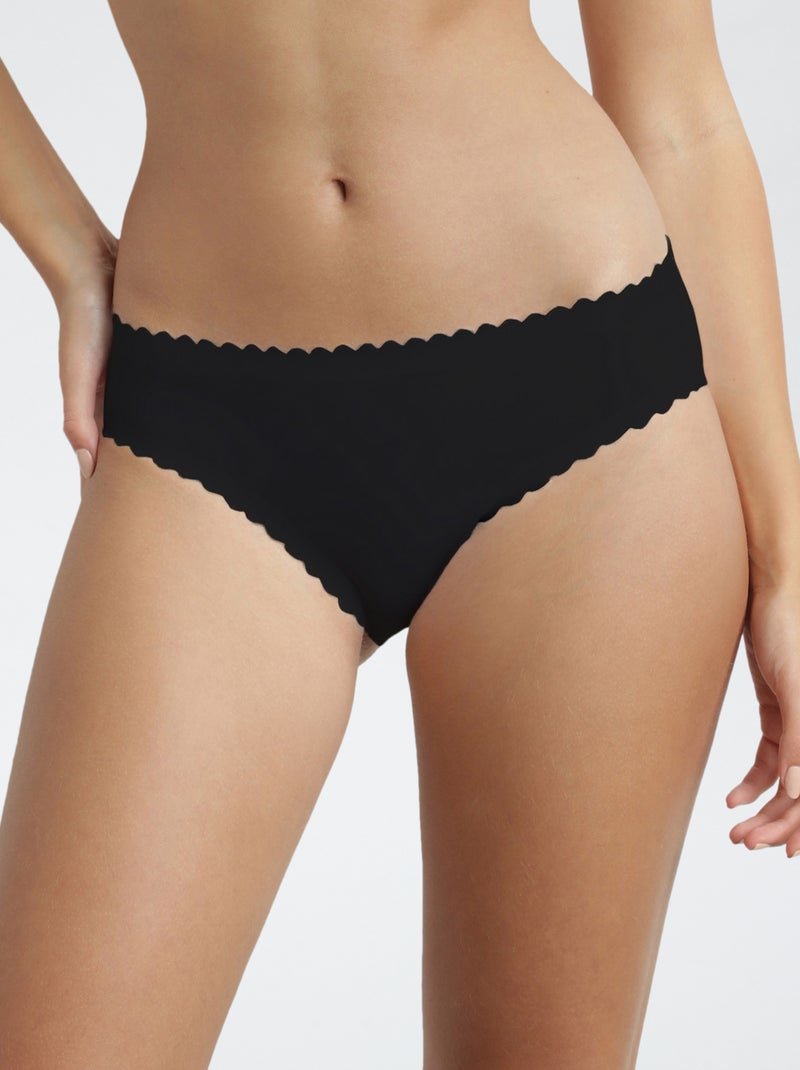 Cuecas para mulher com acabamento em espiguilha 'Dim body touch' Preto - Kiabi