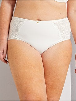 Cuecas para mulher com cintura subida em renda - Kiabi