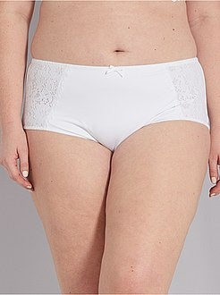 Cuecas para mulher de cintura subida com renda - Kiabi