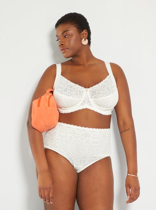 Cuecas para mulher de cintura subida em renda - Kiabi