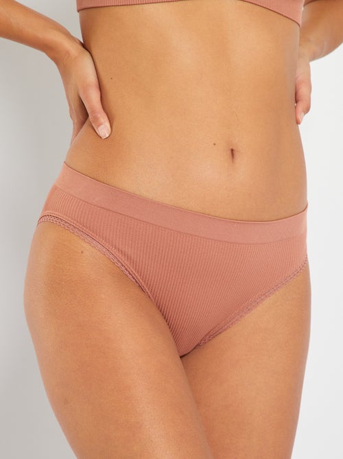 Cuecas para mulher em malha canelada - Kiabi