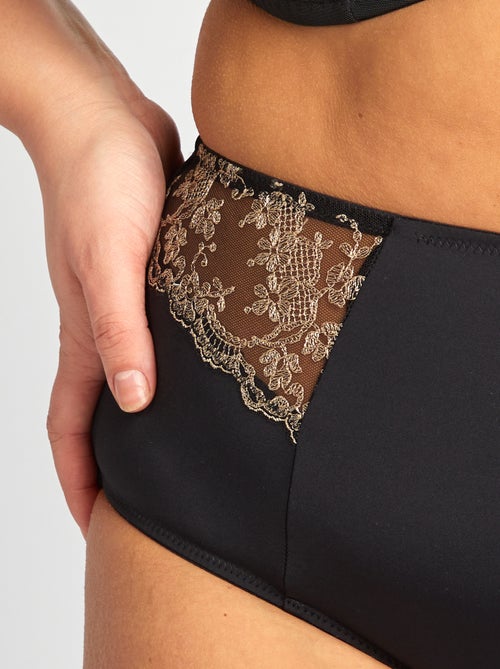 Cuecas para mulher em microfibra com bordados - Kiabi