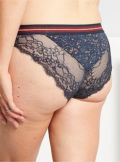 Cuecas para mulher em microfibra e renda - Kiabi