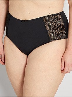 Cuecas para mulher em microfibra e renda - Kiabi