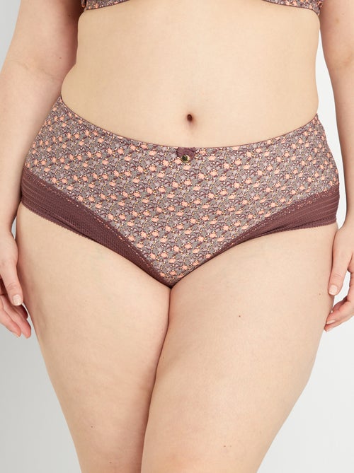 Cuecas para mulher em microfibra e renda - Kiabi