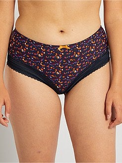 Cuecas para mulher em microfibra estampada - Kiabi