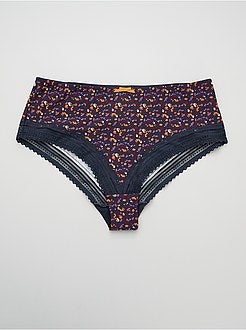 Cuecas para mulher em microfibra estampada - Kiabi