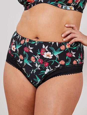 Cuecas para mulher em microfibra estampada - Kiabi