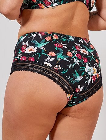 Cuecas para mulher em microfibra estampada - Kiabi