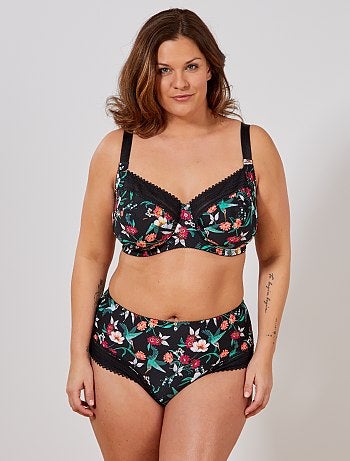 Cuecas para mulher em microfibra estampada - Kiabi