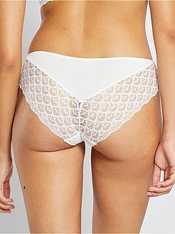 Cuecas para mulher em renda e microfibra - Kiabi