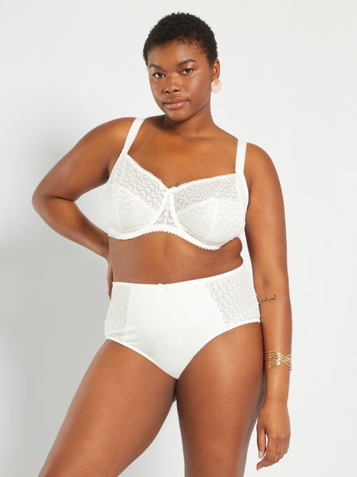 Cuecas para mulher em renda e microfibra - Kiabi