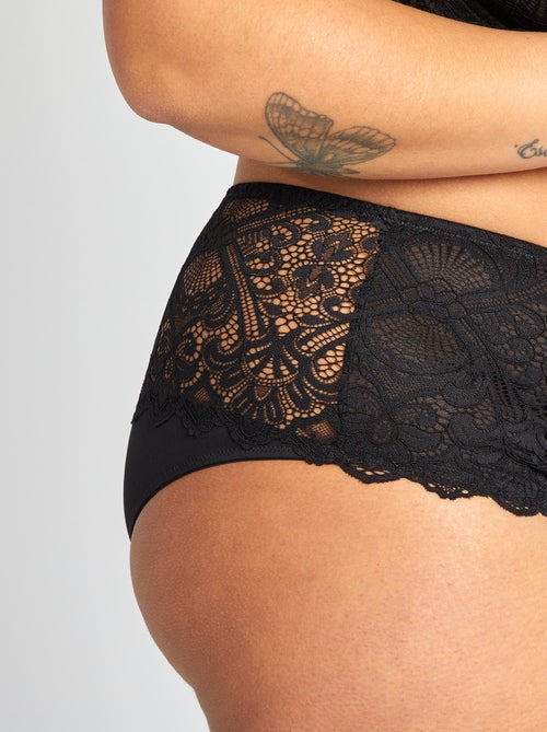 Cuecas para mulher em renda e microfibra - Kiabi