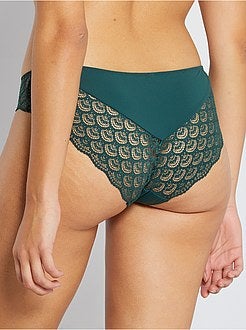 Cuecas para mulher em renda e microfibra - Kiabi