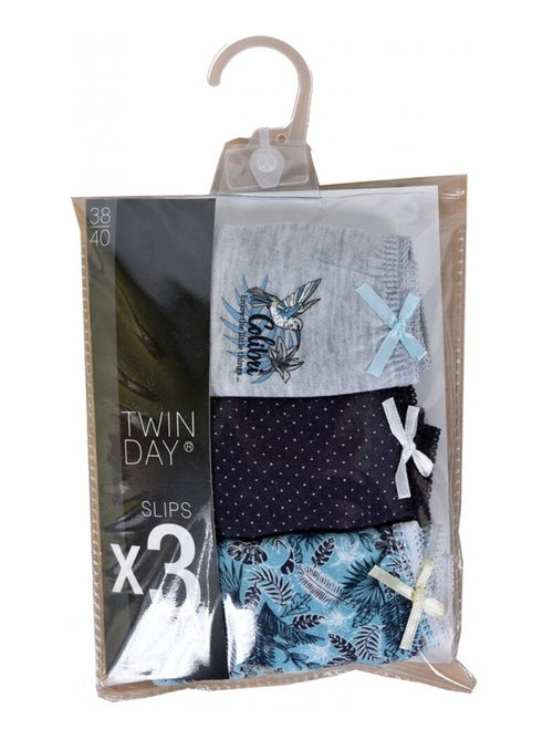 Cuecas para mulher TWINDAY - Pack de 3 - Kiabi Cuecas para mulher TWINDAY - Pack de 3 - Kiabi
