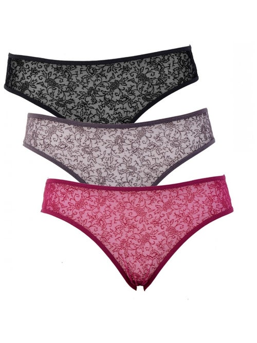 Cuecas para mulher TWINDAY - Pack de 3 - Kiabi Cuecas para mulher TWINDAY - Pack de 3 - Kiabi